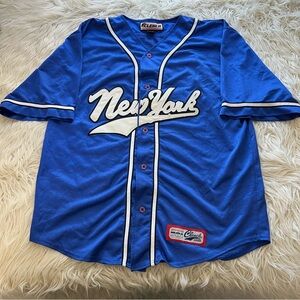 Vintage Clench Official 701 New York Yankees Baseball Jersey Blue Men’s Size XL